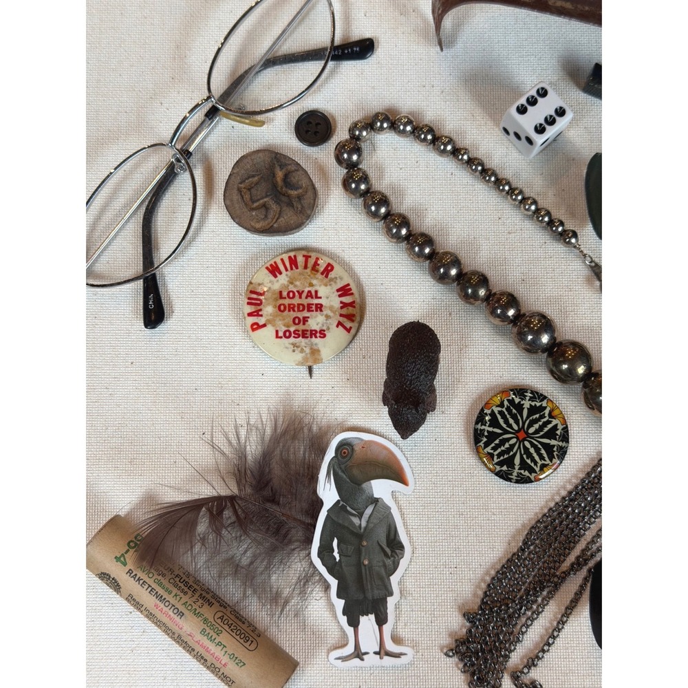 Vintage Trinket Lot Junk drawer Mixed Media glasses Curated cool stuff - Picture 2 of 3